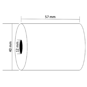 Lot de 50 bobines papier thermique SBPA pour TPE 57 x 40 x 12