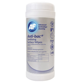 Boîte de 50 lingettes antibactériennes pour surfaces Anti-bac + AF - ABSCW50T