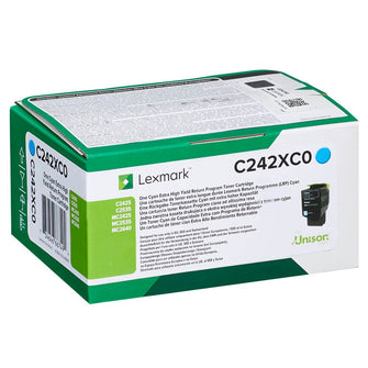 Cartouche de toner d'origine Lexmark Cyan - C242XC0