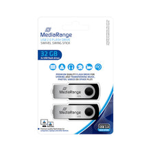 Lot de 2 Clés USB 32Go MediaRange Flexi Flash Drive 15MB/S USB 2.0 - MR911