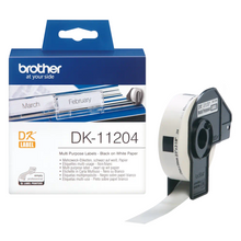 Brother - Ruban d'étiquettes prédécoupées pour imprimante d'étiquettes | 17mm x 54m - DK-11204