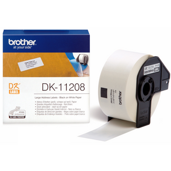 Brother - Ruban d'étiquettes prédécoupées pour imprimante d'étiquettes | 38x90mm - DK-11208