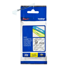 Brother - Cassette à ruban TZe-121 pour étiqueteuse Brother | 9mm x 8m | Noir sur Transparent - TZE121