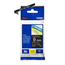 Brother - Cassette à ruban TZe-325 pour étiqueteuse Brother | 9mm x 8m | Blanc sur Noir - TZE325