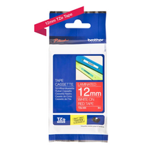 Brother - Cassette à ruban TZe-435 pour étiqueteuse Brother | 12mm x 8m | Blanc sur Rouge - TZE435