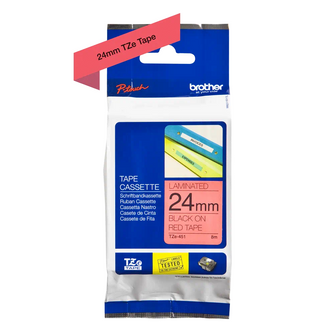 Brother - Cassette à ruban TZe-451 pour étiqueteuse Brother | 24mm x 8m | Noir sur Rouge - TZE451
