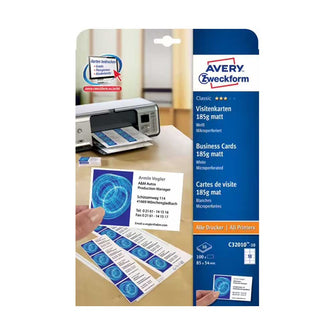 Avery - C32010-10 | Cartes de visites à imprimer 85 x 54 mm - 100 cartes