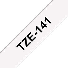 Brother - Cassette à ruban TZe-141 pour étiqueteuse Brother | 18mm x 8m | Noir sur Transparent - TZE141