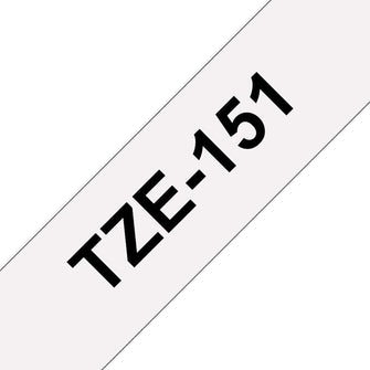 Brother - Cassette à ruban TZe-151 pour étiqueteuse Brother | 24mm x 8m | Noir sur Transparent - TZE151