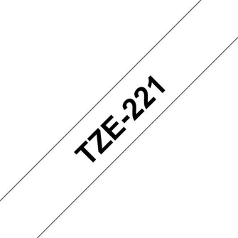 Brother - Cassette à ruban TZe-221 pour étiqueteuse Brother | 9mm x 8m | Noir sur Blanc - TZE221