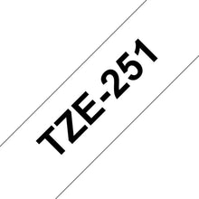 Brother - Cassette à ruban TZe-251 pour étiqueteuse Brother | 24mm x 8m | Noir sur Blanc - TZE251