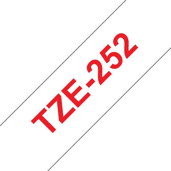 Brother - Cassette à ruban TZe-252 pour étiqueteuse Brother | 24mm x 8m | Rouge sur Blanc - TZE252