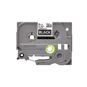 Brother - Cassette à ruban TZe-315 pour étiqueteuse Brother | 6mm x 8m | Blanc sur Noir - TZE315