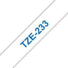 Brother - Cassette à ruban TZe-233 pour étiqueteuse Brother | 12mm x 8 m | Bleu sur Blanc - TZE233