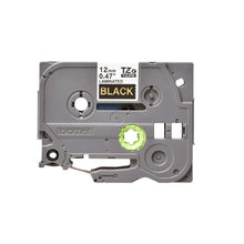 Brother -  Cassette à ruban TZe-334 pour étiqueteuse Brother | 12mm x 8m | Doré sur Noir - TZE334