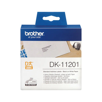 Brother DK-11201 | Ruban d'étiquettes noir-blanc - 29 x 90 mm